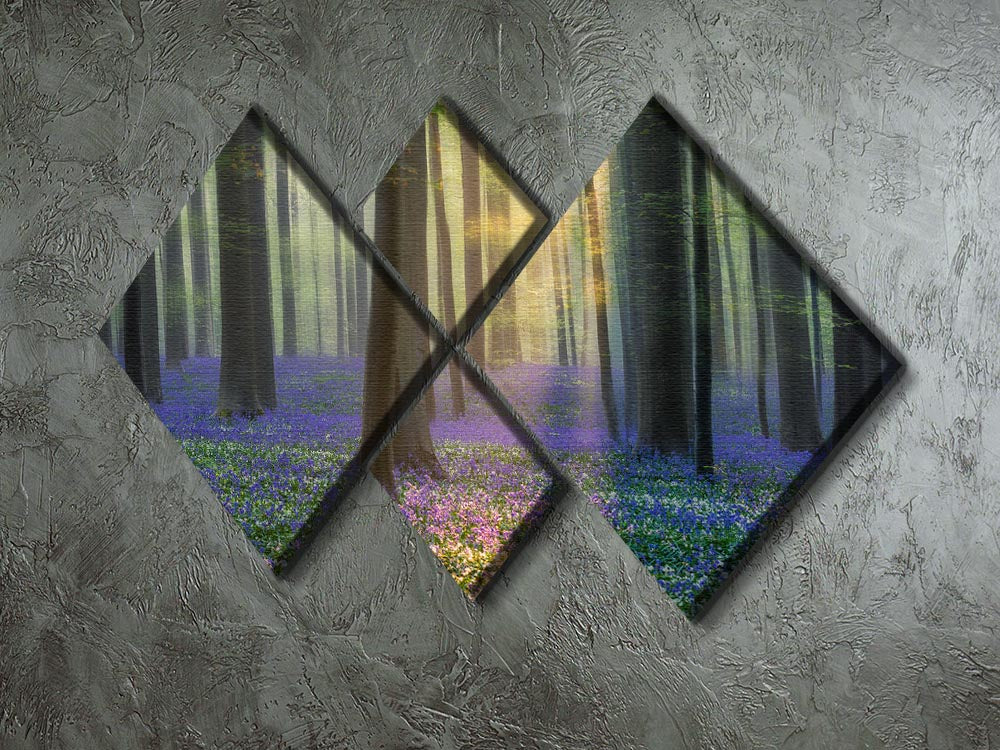 Daydreaming Of Bluebells 4 Square Multi Panel Canvas - Canvas Art Rocks - 2