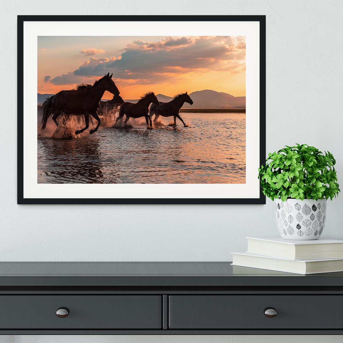 Water Horses Framed Print - 1x - 1