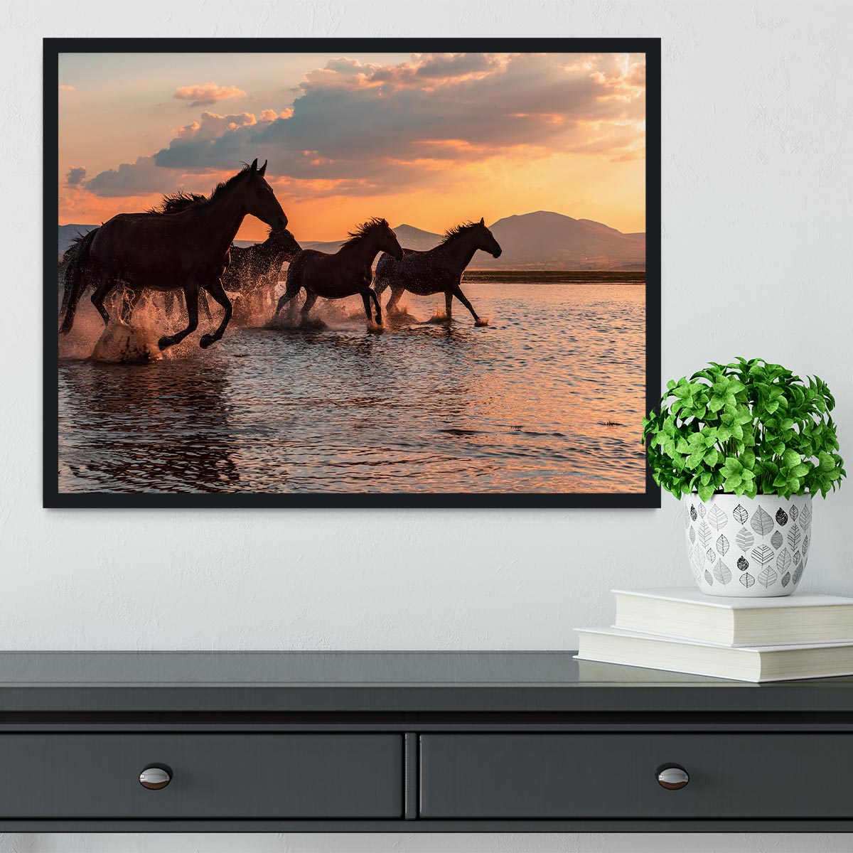 Water Horses Framed Print - 1x - 2