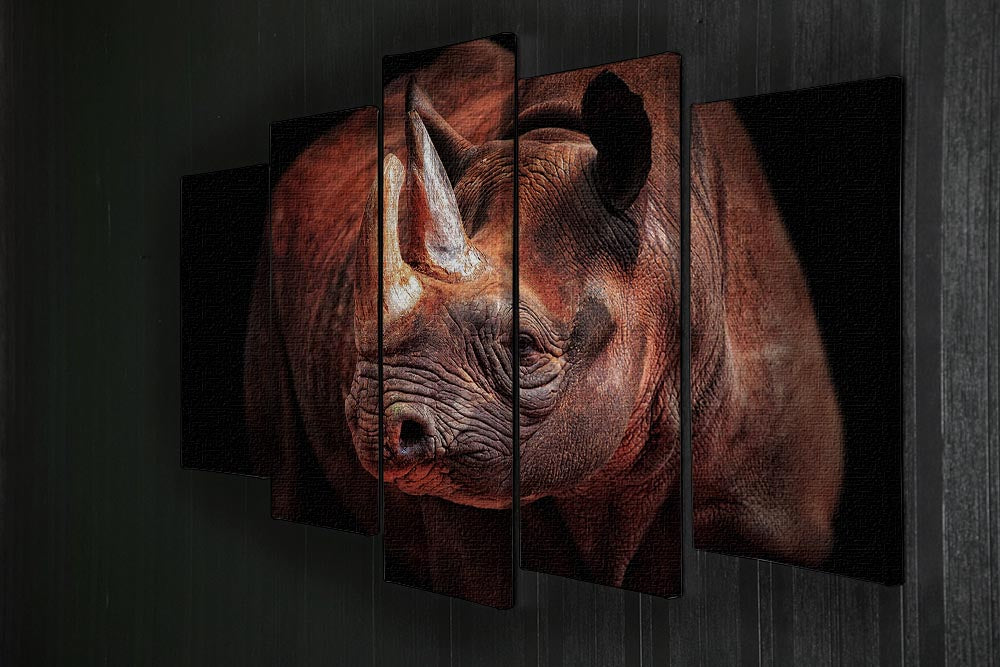Rhino Posing 5 Split Panel Canvas - Canvas Art Rocks - 2