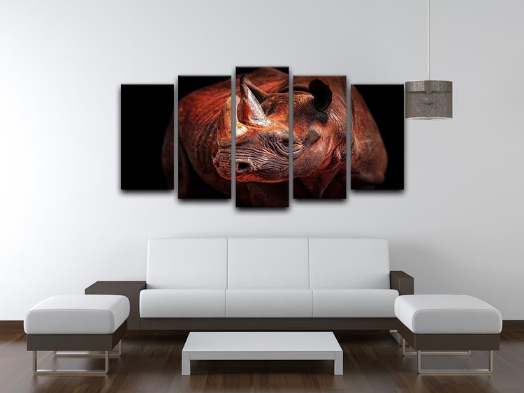 Rhino Posing 5 Split Panel Canvas - Canvas Art Rocks - 3