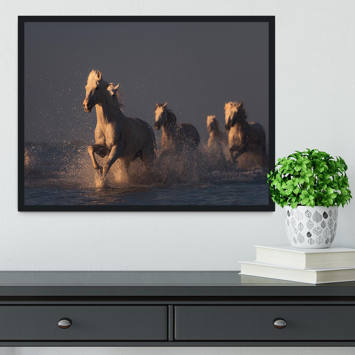 Horses in sunset light Framed Print - Canvas Art Rocks - 2