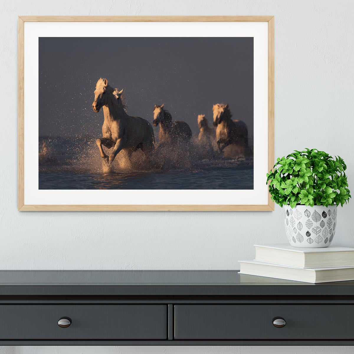 Horses in sunset light Framed Print - Canvas Art Rocks - 3