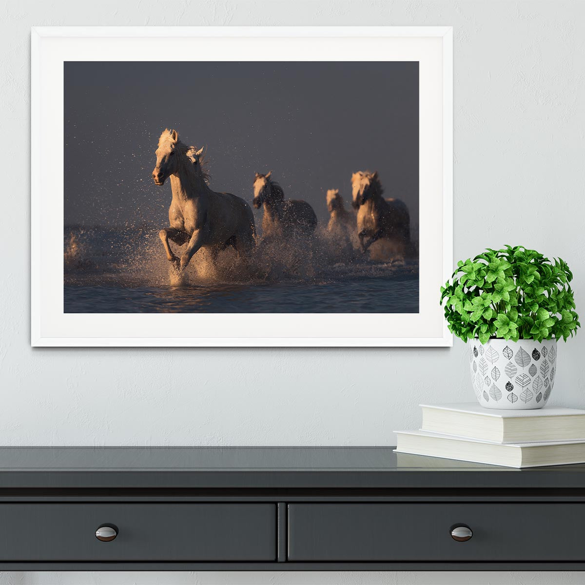Horses in sunset light Framed Print - Canvas Art Rocks - 5