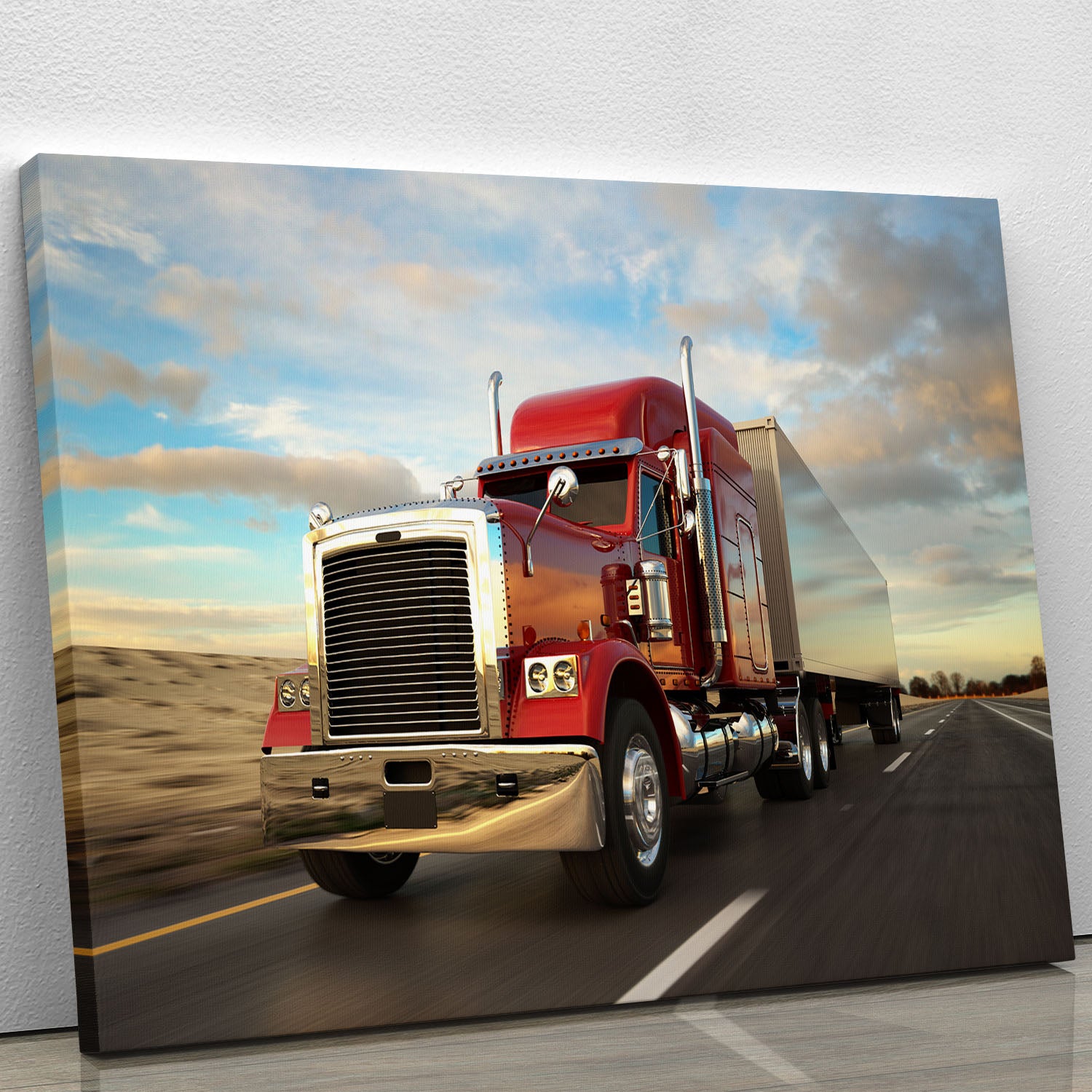 18 Wheel Red Truck Canvas Print or Poster - Canvas Art Rocks - 1