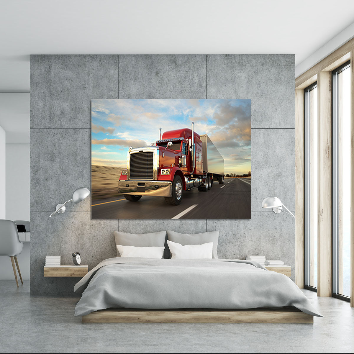 18 Wheel Red Truck Canvas Print or Poster - Canvas Art Rocks - 5