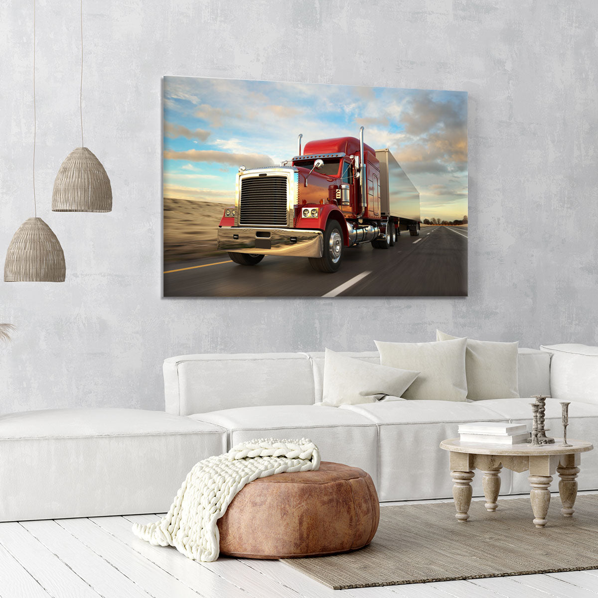 18 Wheel Red Truck Canvas Print or Poster - Canvas Art Rocks - 6