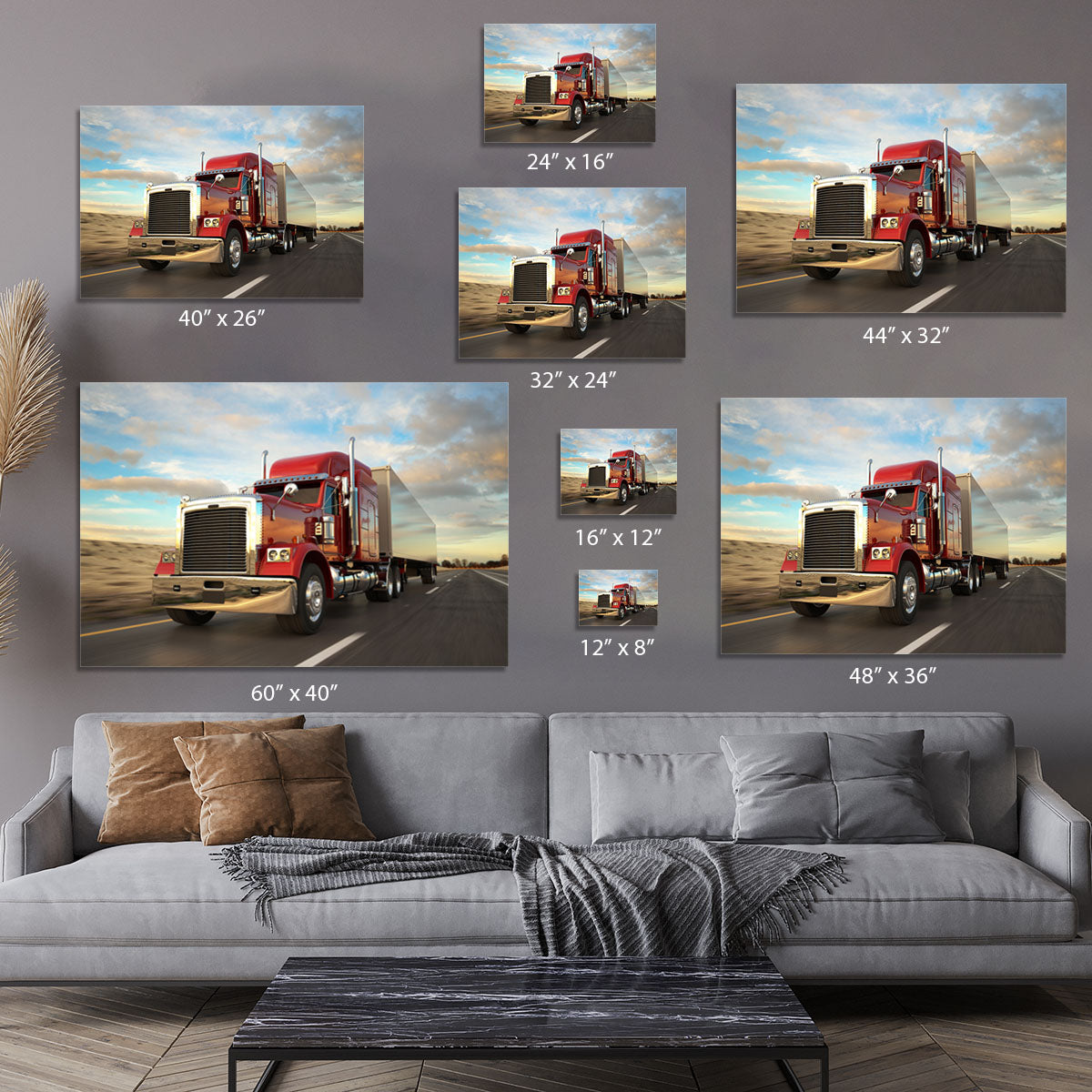 18 Wheel Red Truck Canvas Print or Poster - Canvas Art Rocks - 7