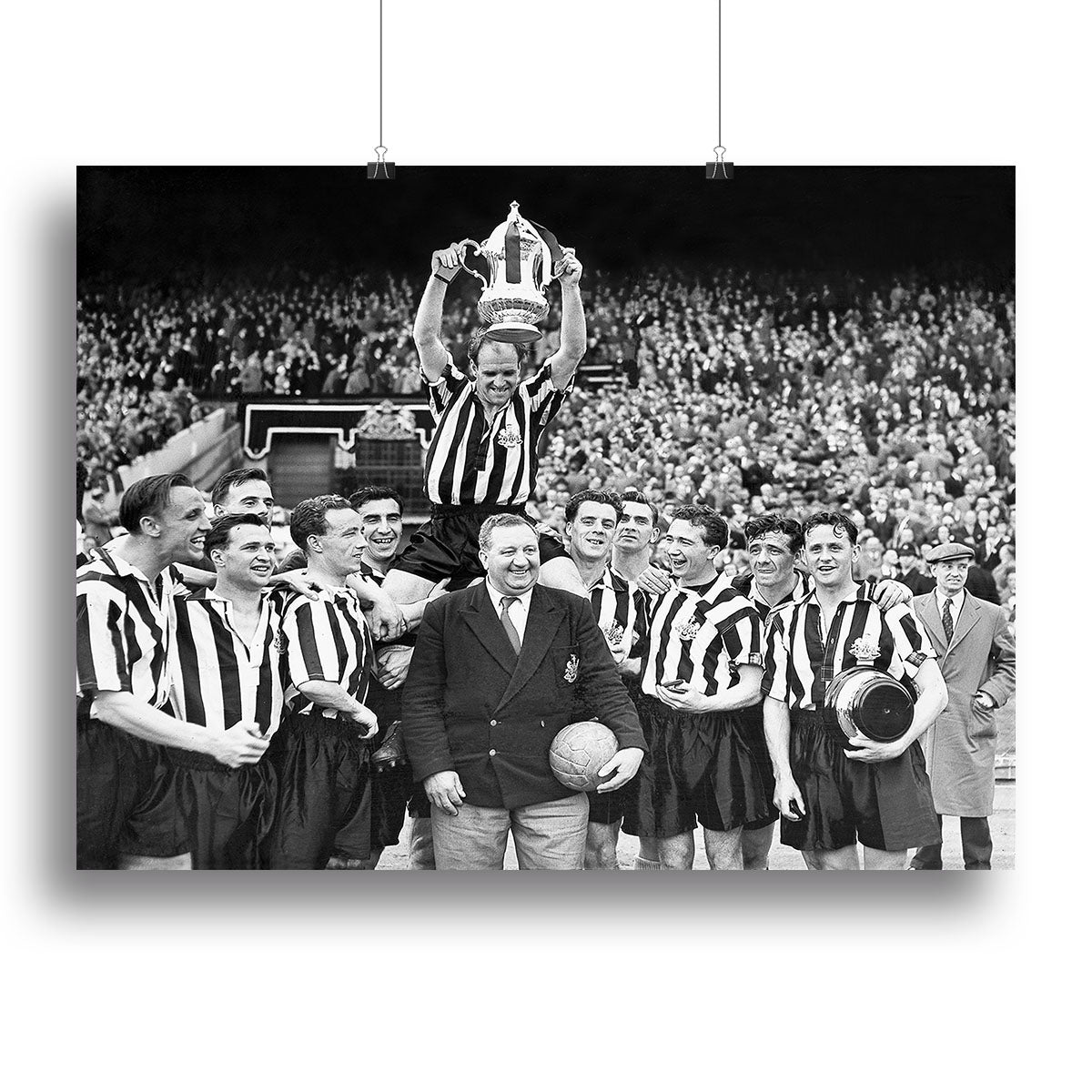 1955 FA Cup Final Newcastle United With The trophy Canvas Print or Poster - Canvas Art Rocks - 2