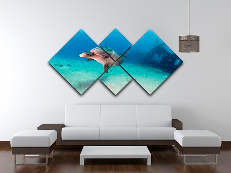 Dolphin 4 Square Multi Panel Canvas - Canvas Art Rocks - 3