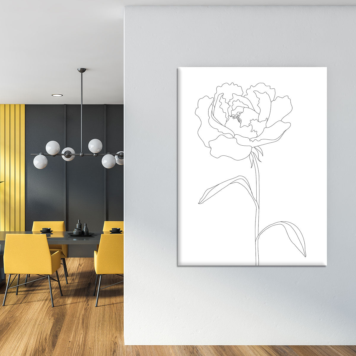 Peony Lines Canvas Print or Poster - Canvas Art Rocks - 4