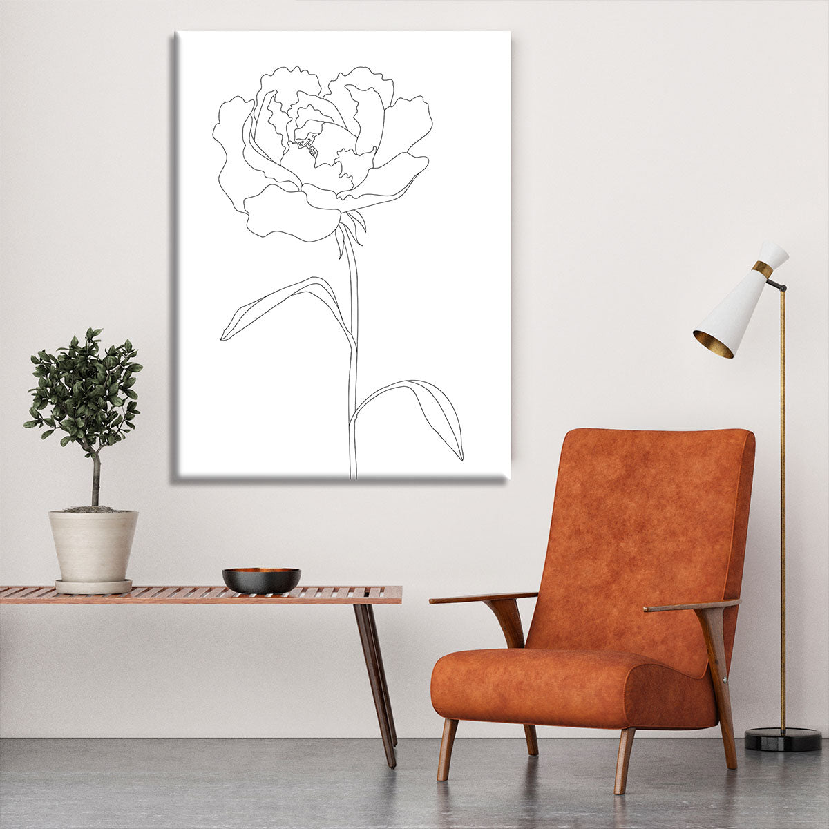 Peony Lines Canvas Print or Poster - Canvas Art Rocks - 6