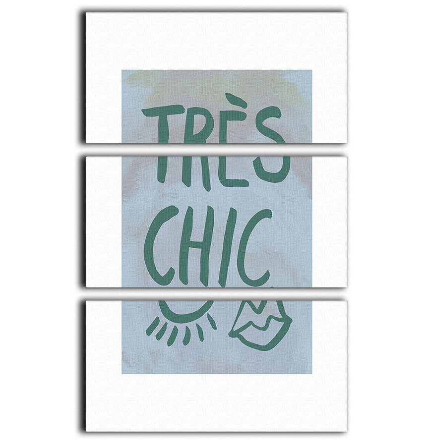 TrAus Chic Blue Frame 3 Split Panel Canvas Print - Canvas Art Rocks - 1