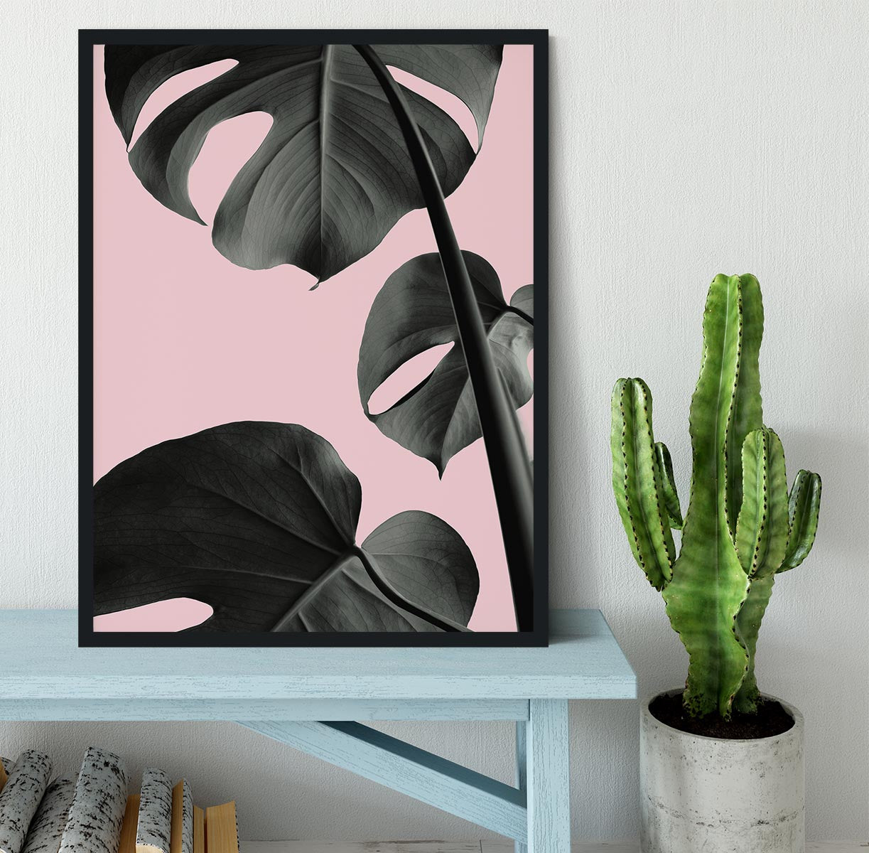 Monstera Pink No 03 Framed Print - Canvas Art Rocks - 2
