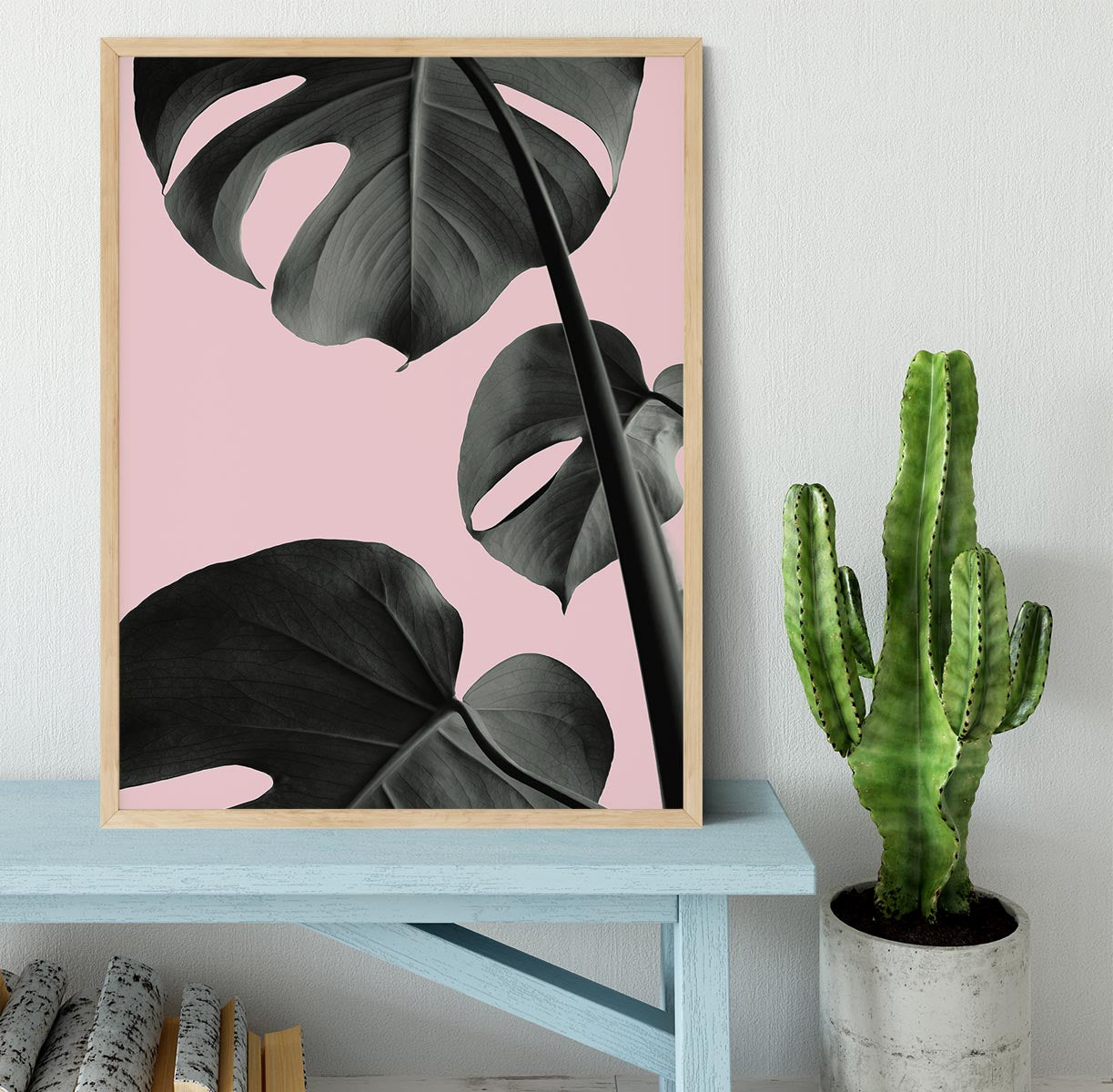 Monstera Pink No 03 Framed Print - Canvas Art Rocks - 4