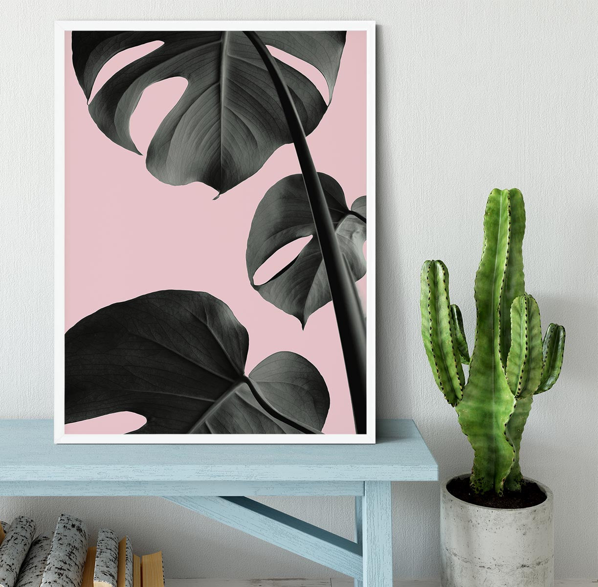 Monstera Pink No 03 Framed Print - Canvas Art Rocks -6