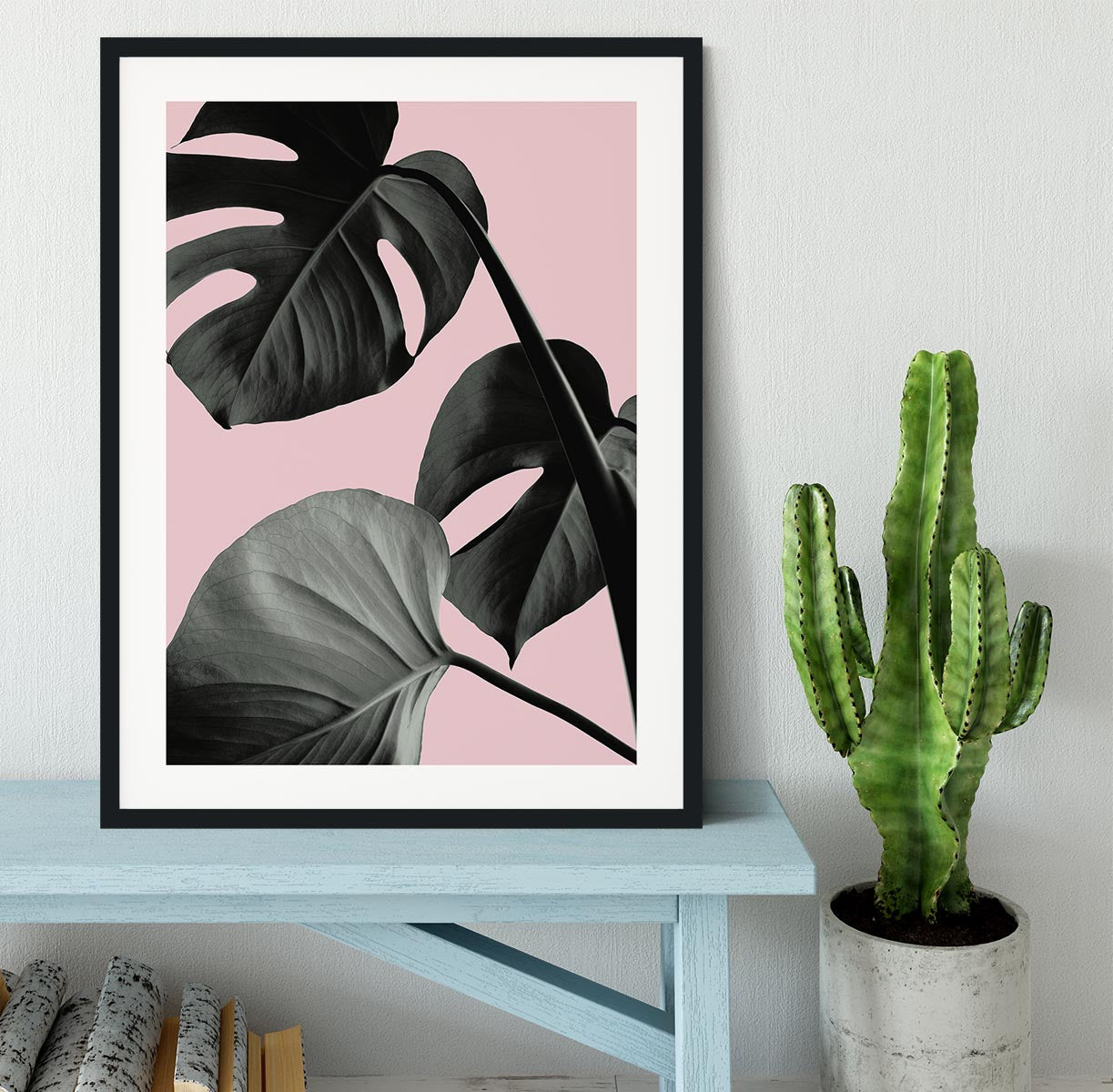 Monstera Pink No 04 Framed Print - Canvas Art Rocks - 1
