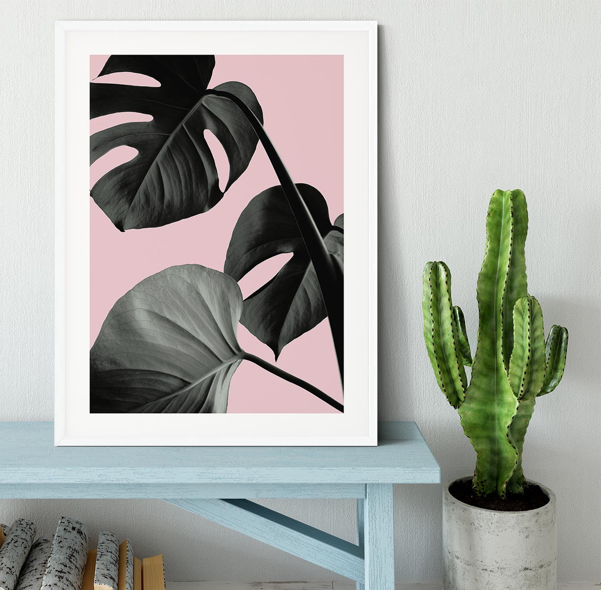 Monstera Pink No 04 Framed Print - Canvas Art Rocks - 5