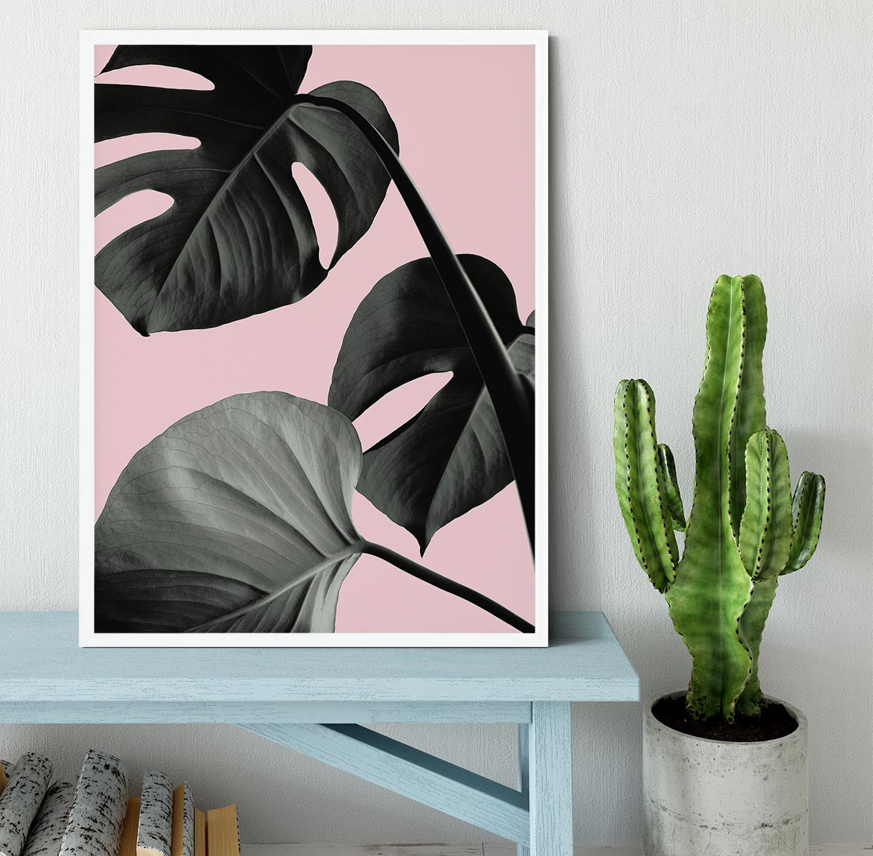 Monstera Pink No 04 Framed Print - Canvas Art Rocks -6