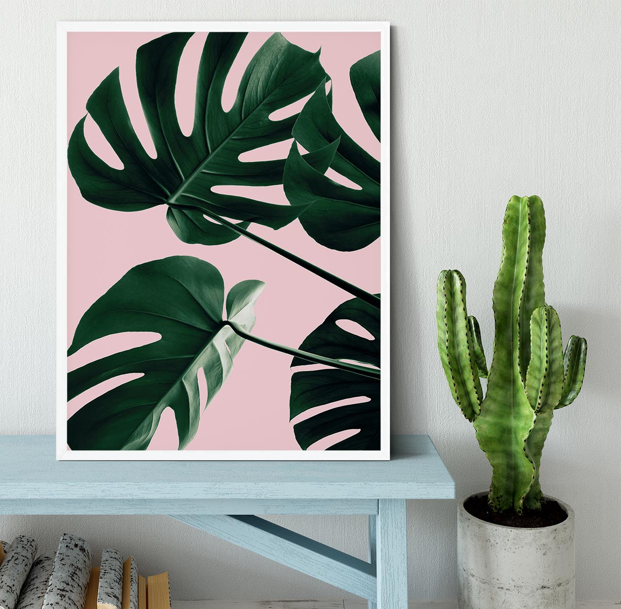 Monstera Pink No 08 Framed Print - Canvas Art Rocks -6