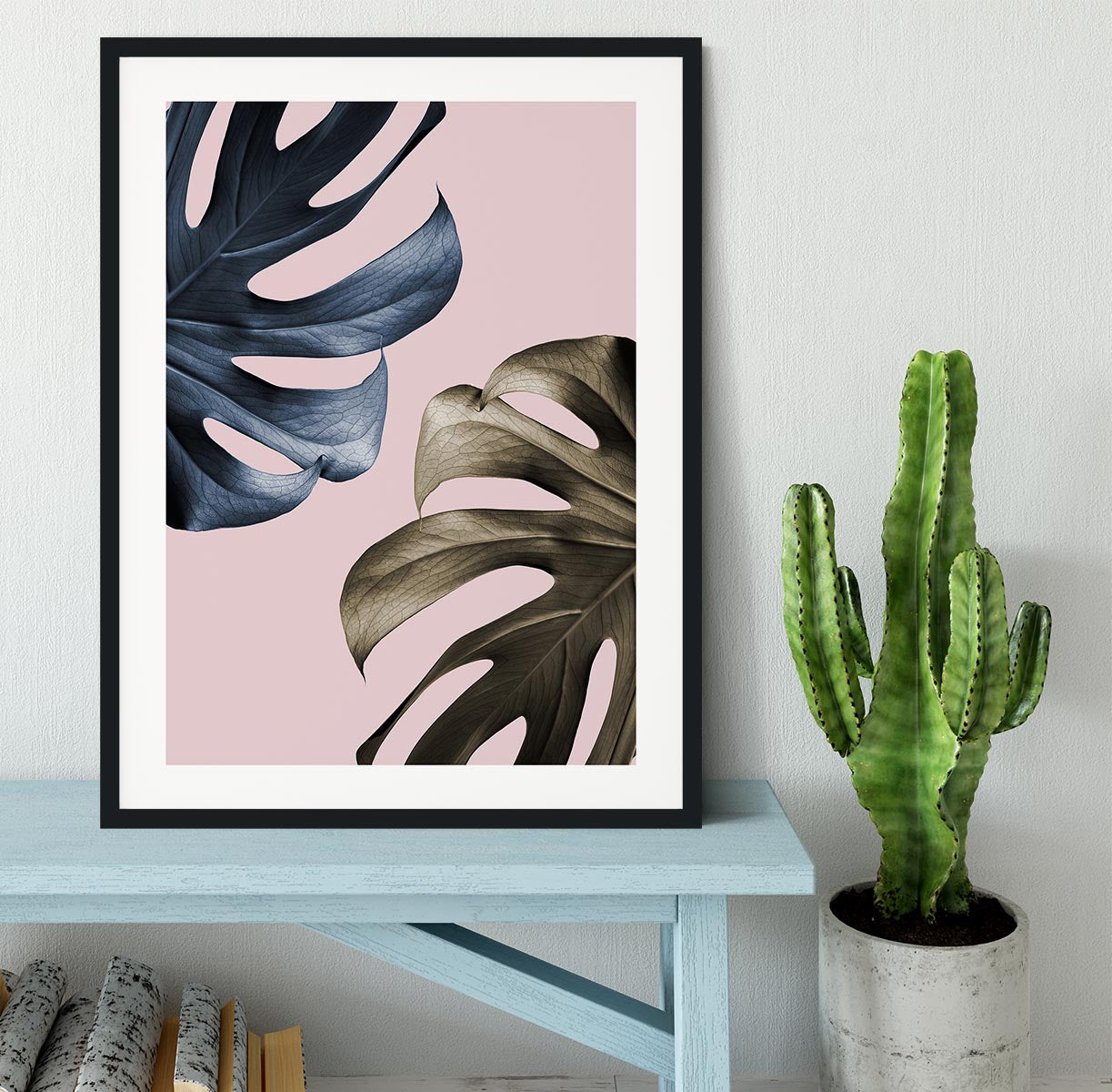 Monstera Pink Light 01 Framed Print - Canvas Art Rocks - 1