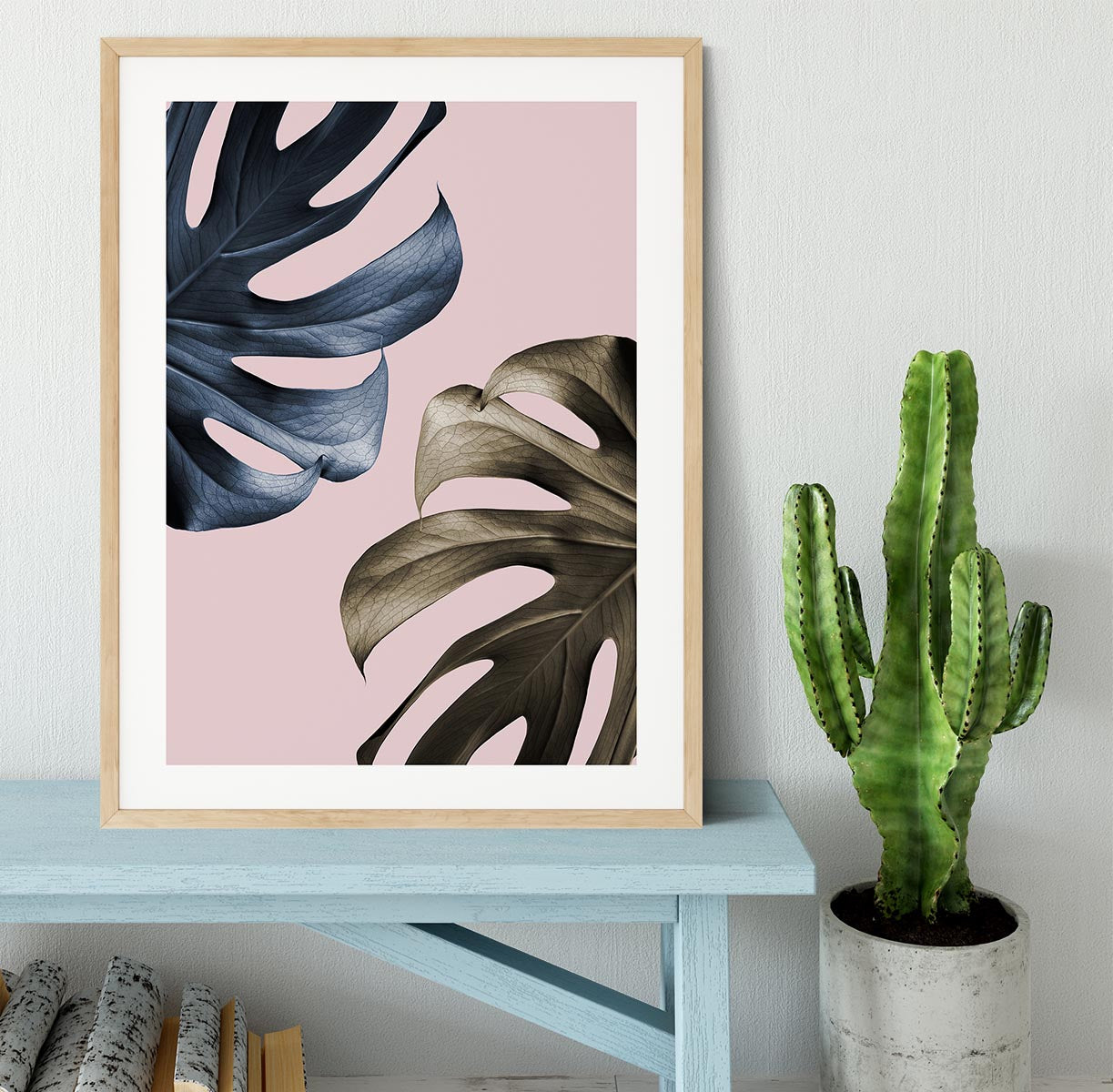 Monstera Pink Light 01 Framed Print - Canvas Art Rocks - 3