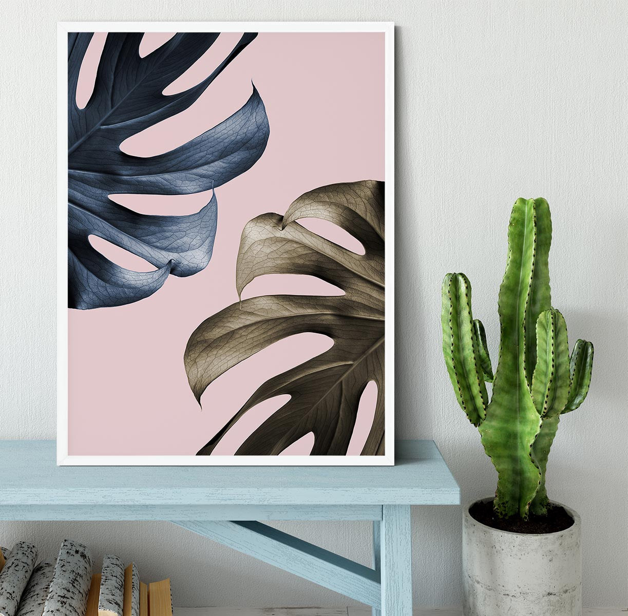 Monstera Pink Light 01 Framed Print - Canvas Art Rocks -6