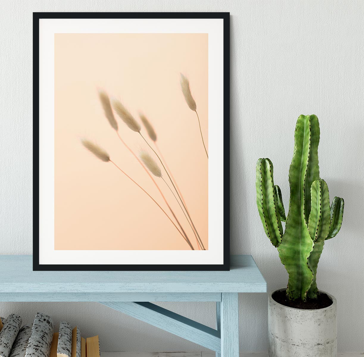 Bunny Grass Peach 03 Framed Print - Canvas Art Rocks - 1