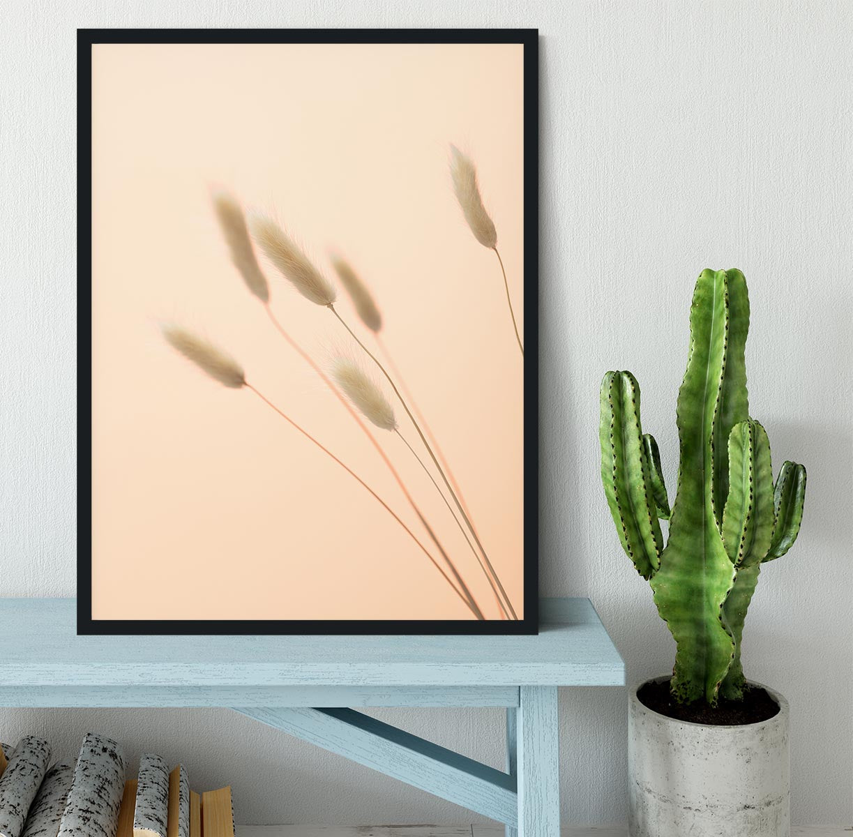Bunny Grass Peach 03 Framed Print - Canvas Art Rocks - 2