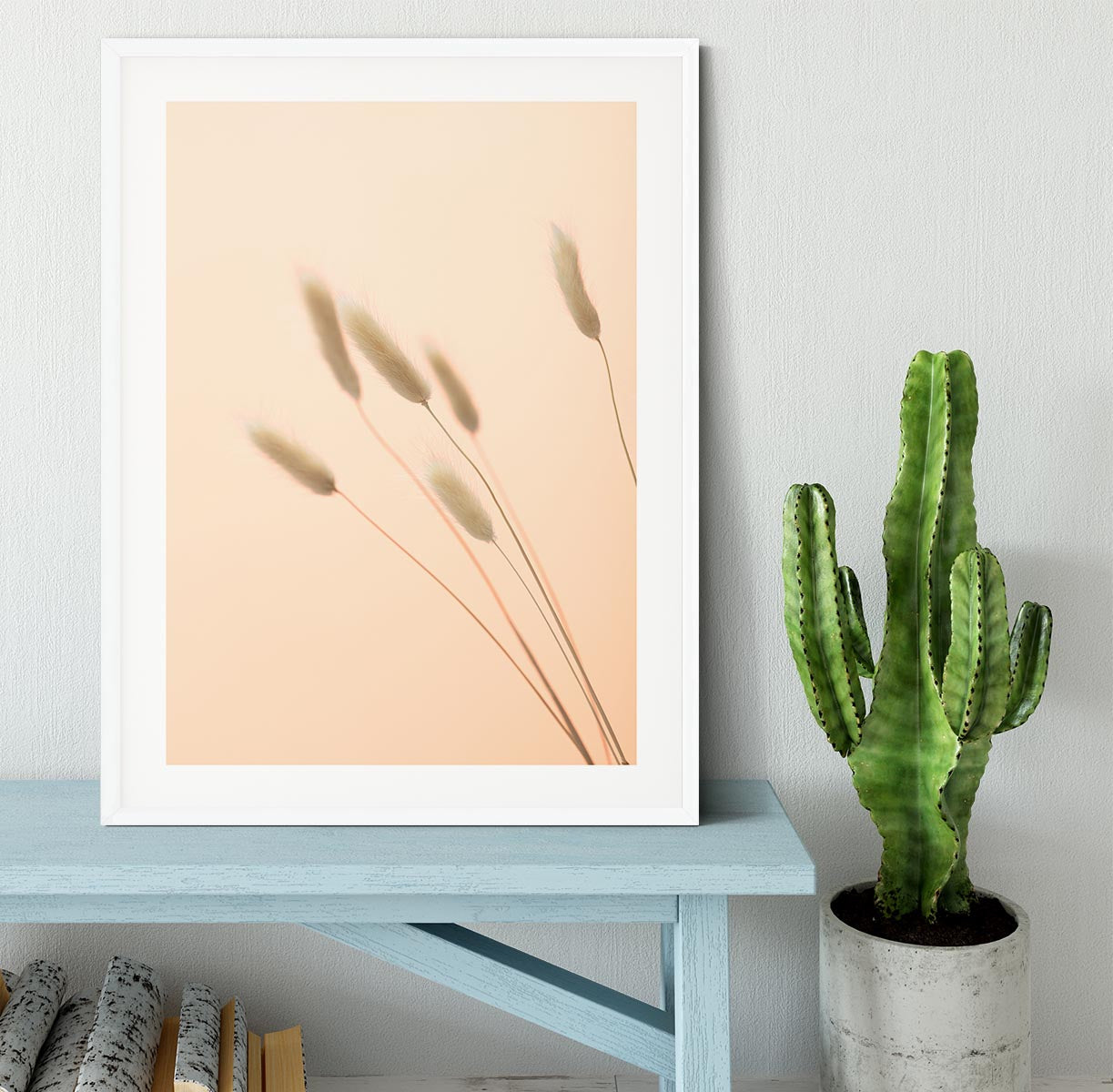 Bunny Grass Peach 03 Framed Print - Canvas Art Rocks - 5