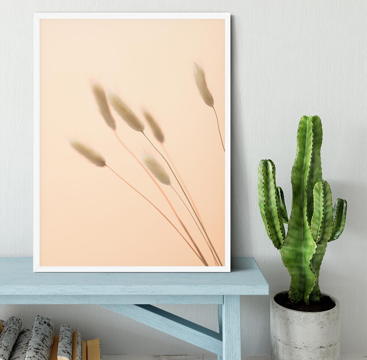 Bunny Grass Peach 03 Framed Print - Canvas Art Rocks -6
