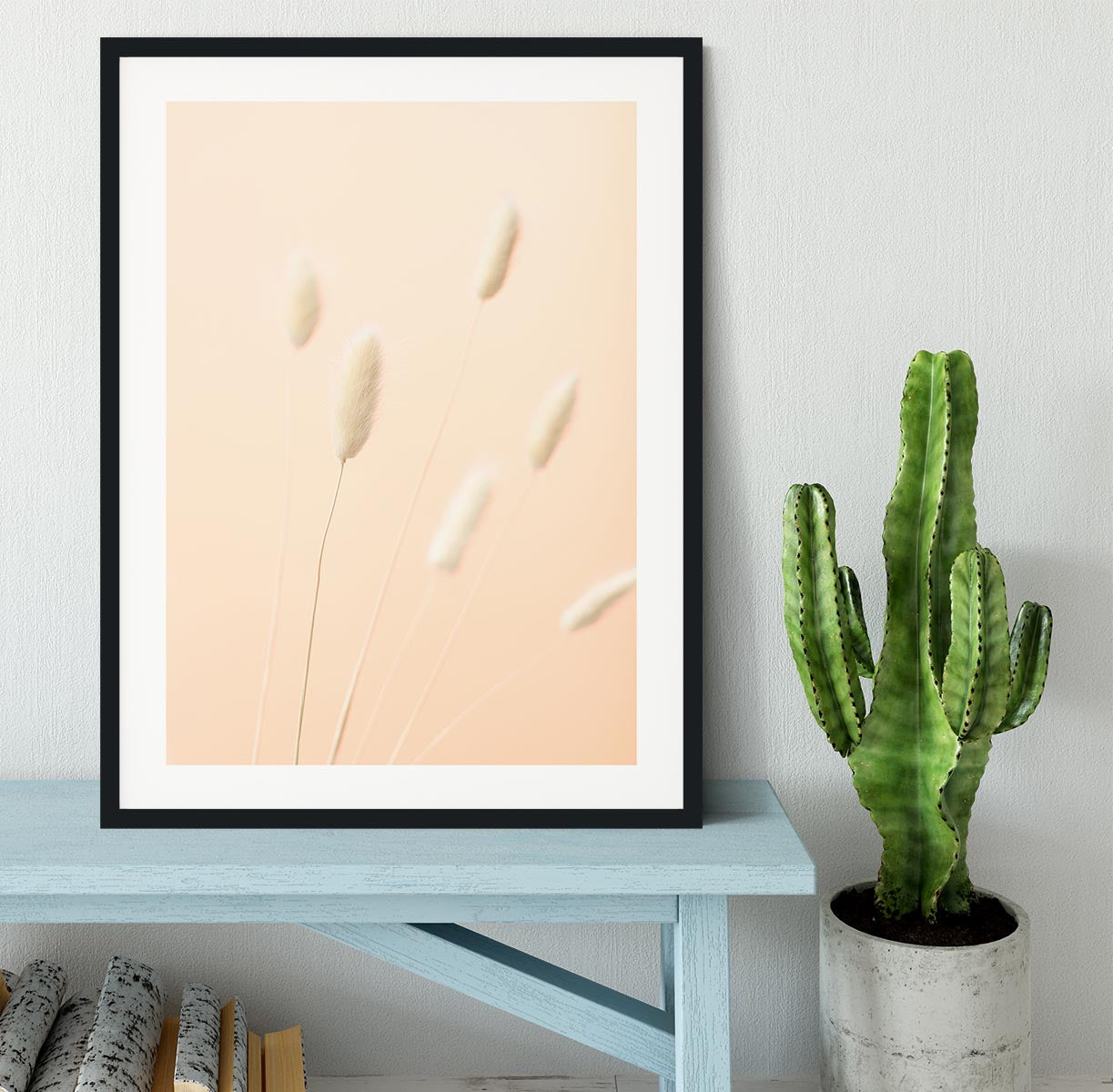 Bunny Grass Peach 07 Framed Print - Canvas Art Rocks - 1