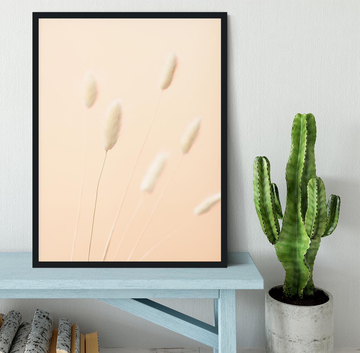 Bunny Grass Peach 07 Framed Print - Canvas Art Rocks - 2