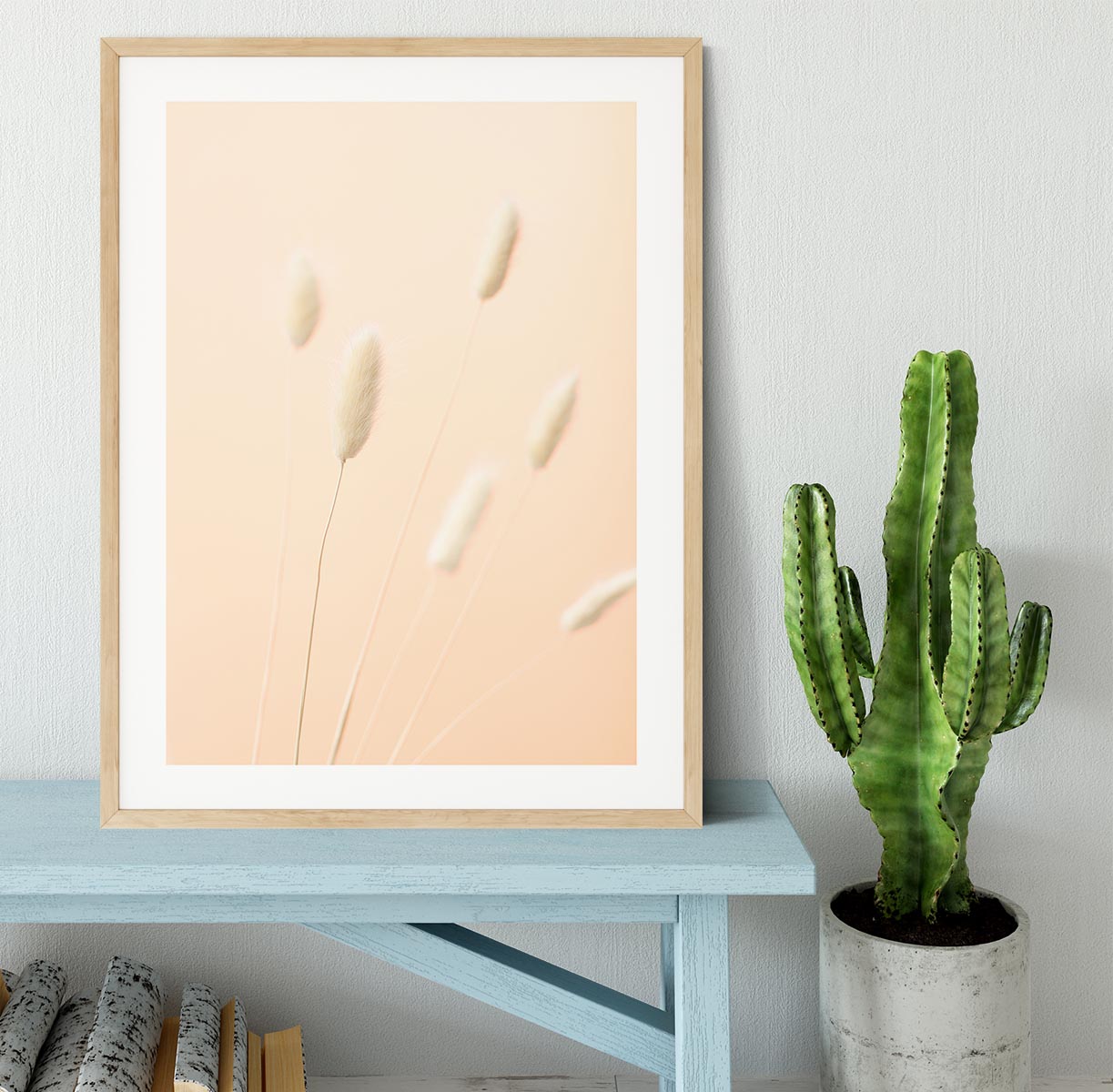 Bunny Grass Peach 07 Framed Print - Canvas Art Rocks - 3