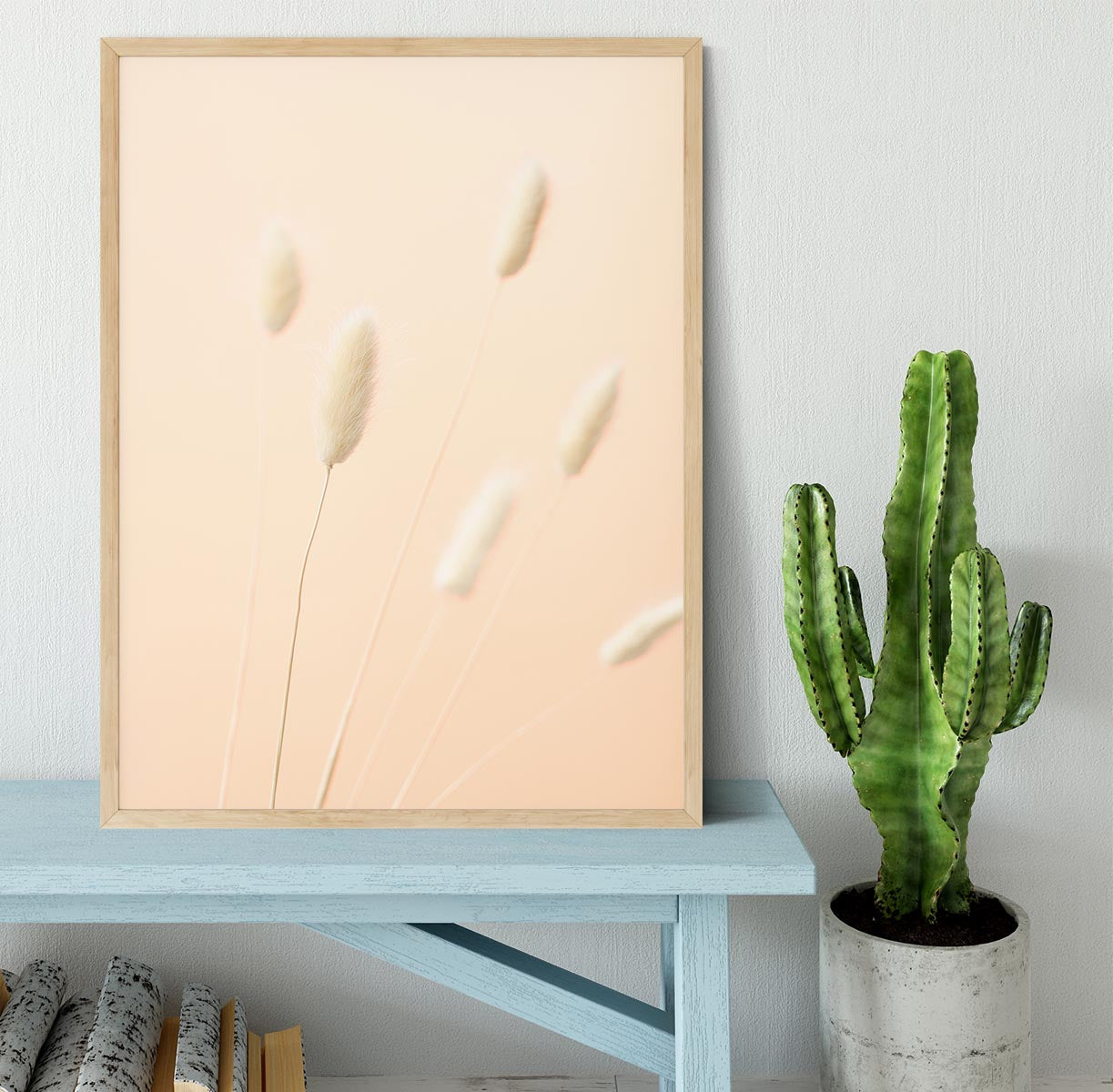 Bunny Grass Peach 07 Framed Print - Canvas Art Rocks - 4