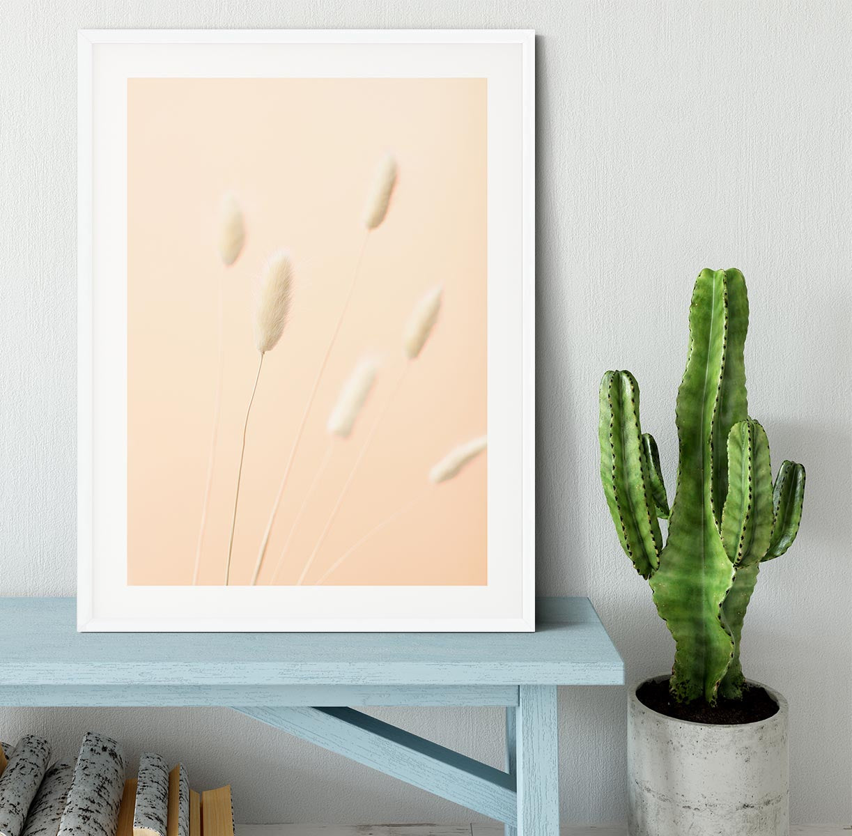 Bunny Grass Peach 07 Framed Print - Canvas Art Rocks - 5