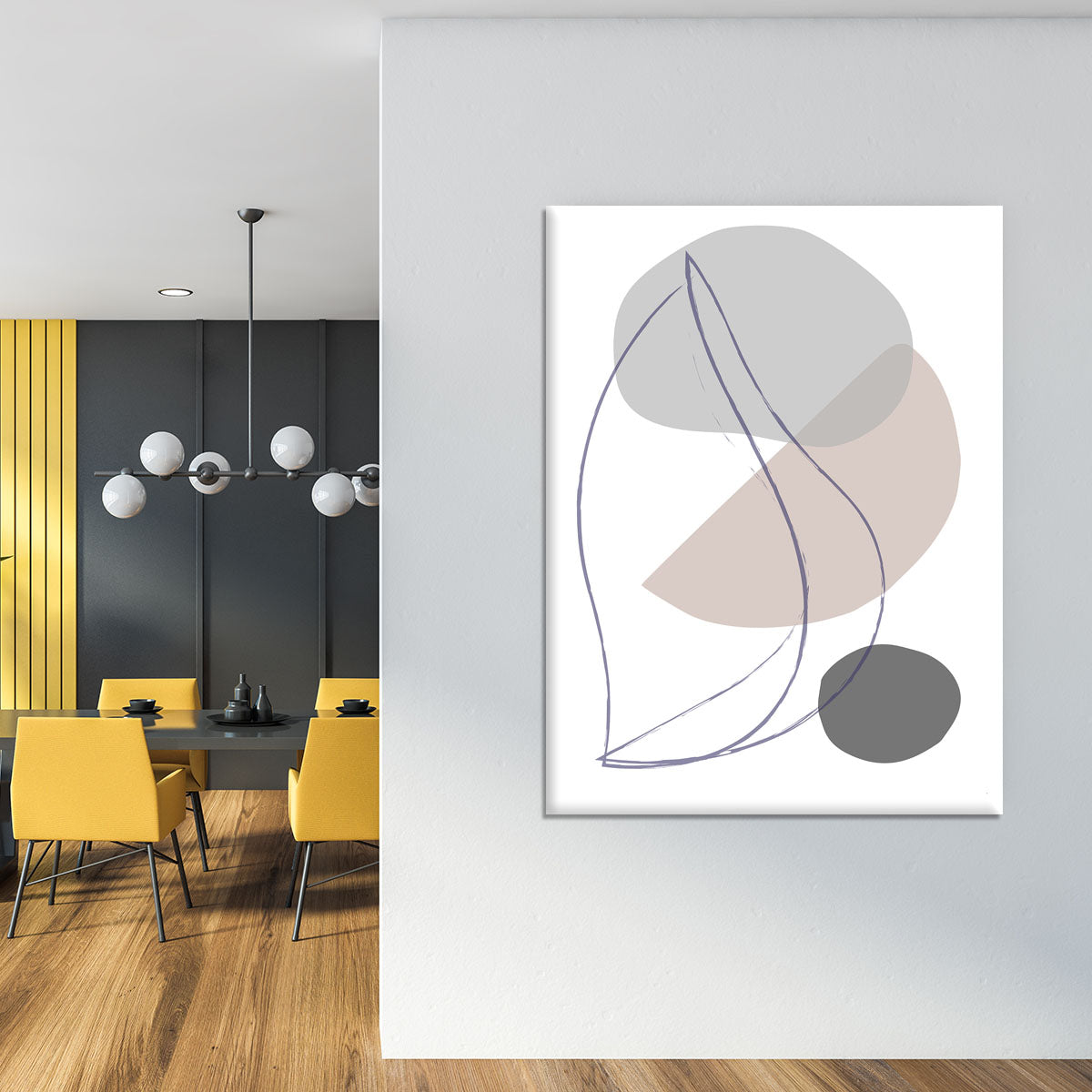 New Shapes Beige 01 Canvas Print or Poster - Canvas Art Rocks - 4