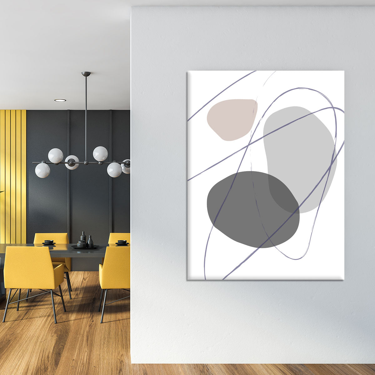 New Shapes Beige No 2 Canvas Print or Poster - Canvas Art Rocks - 4