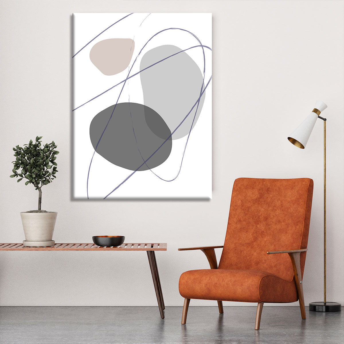 New Shapes Beige No 2 Canvas Print or Poster - Canvas Art Rocks - 6