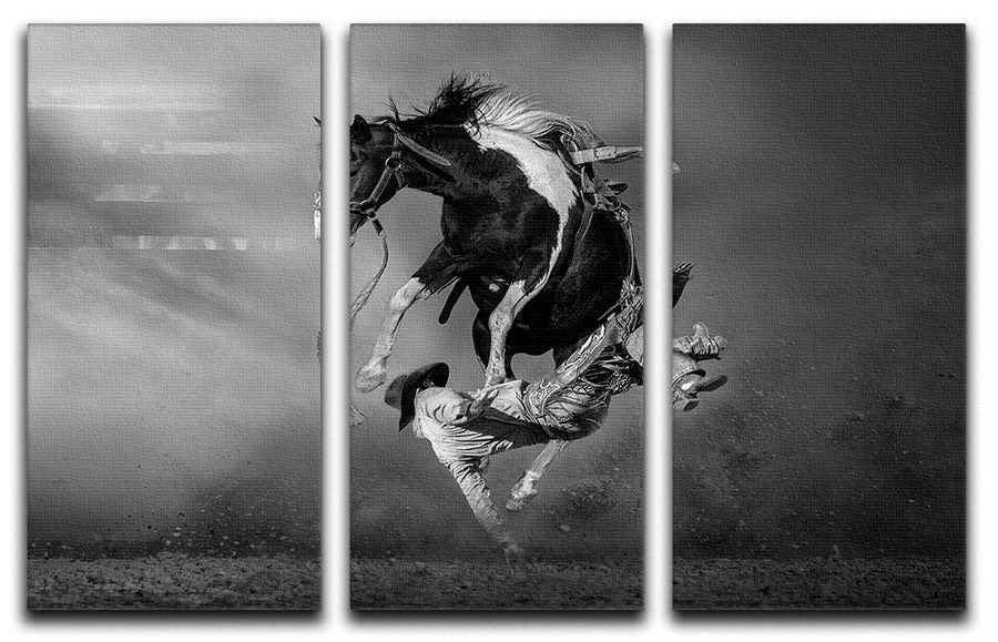 Cowboy Rodeo 3 Split Panel Canvas Print - Canvas Art Rocks - 1