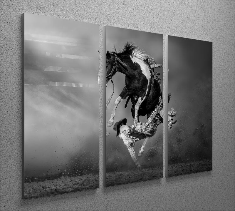 Cowboy Rodeo 3 Split Panel Canvas Print - Canvas Art Rocks - 2