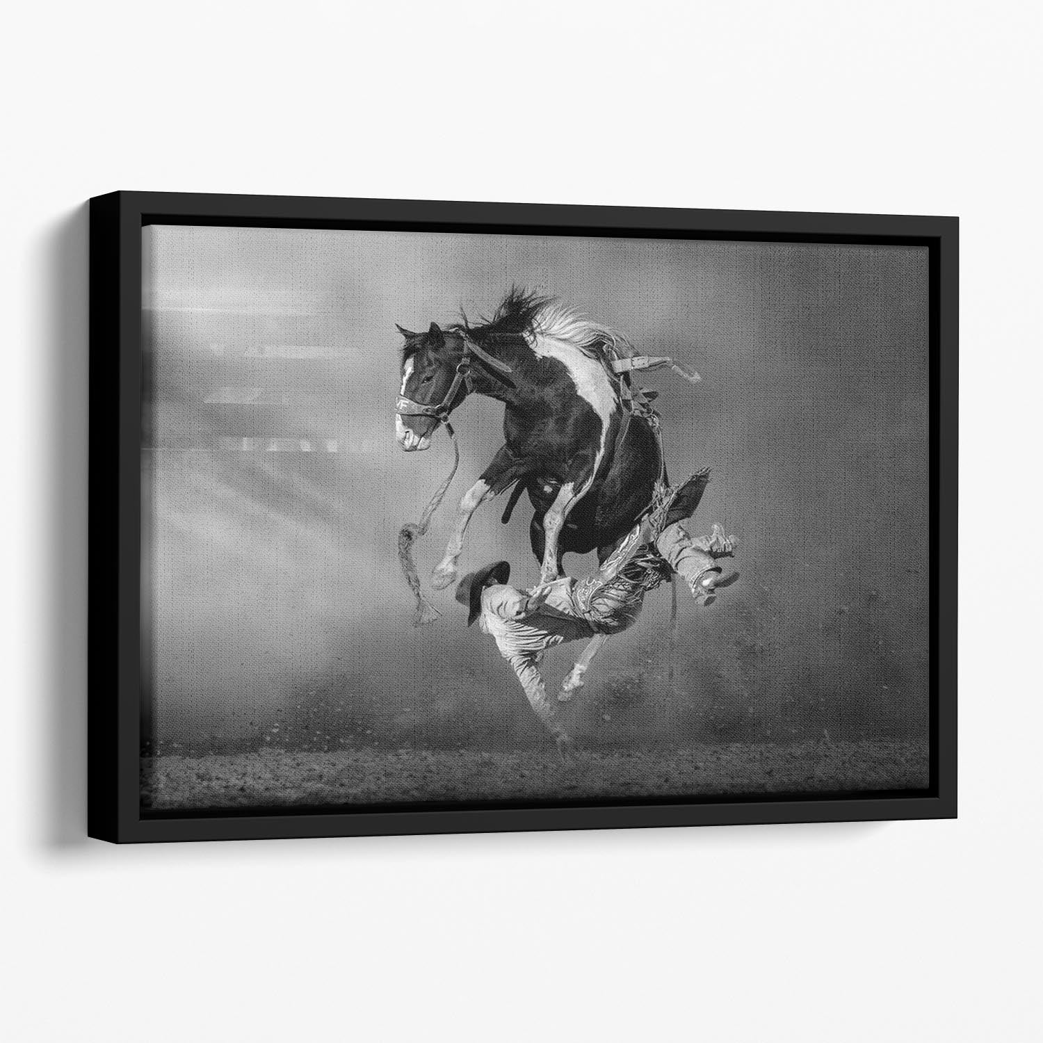 Cowboy Rodeo Floating Framed Canvas - Canvas Art Rocks - 1