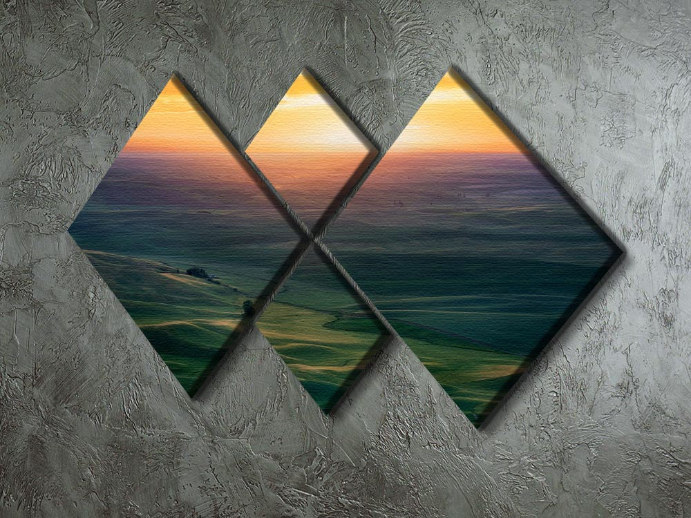 Sunset Over Colfax 4 Square Multi Panel Canvas - Canvas Art Rocks - 2