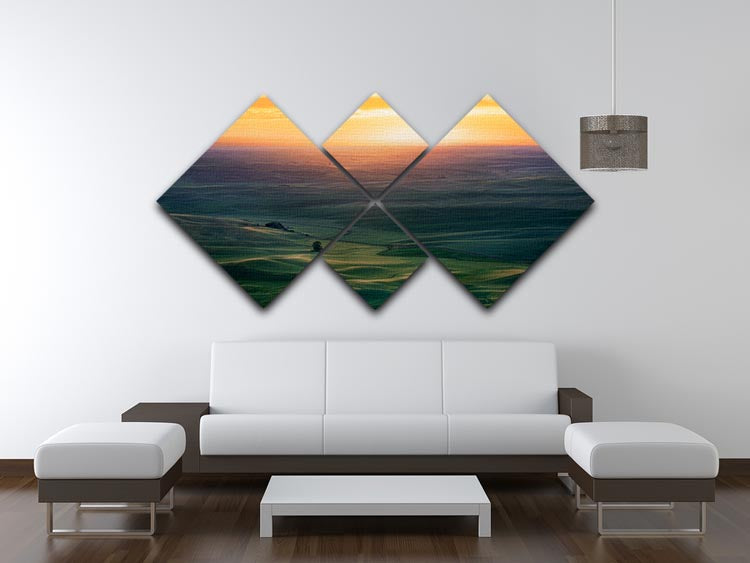 Sunset Over Colfax 4 Square Multi Panel Canvas - Canvas Art Rocks - 3