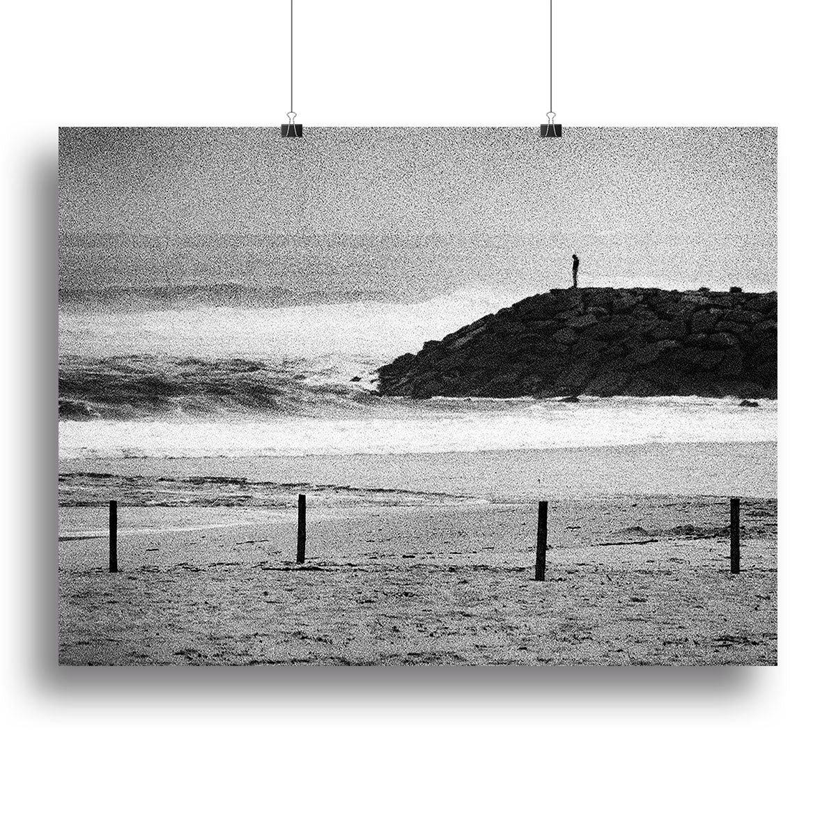 A Lone Figure On The Cliffs Canvas Print or Poster - Canvas Art Rocks - 2