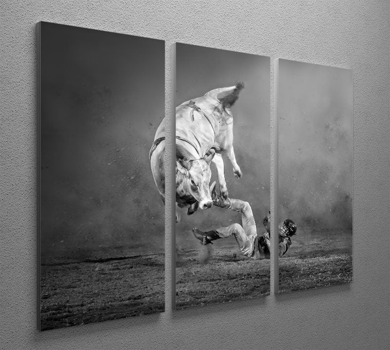 Rodeo Bull 3 Split Panel Canvas Print - Canvas Art Rocks - 2