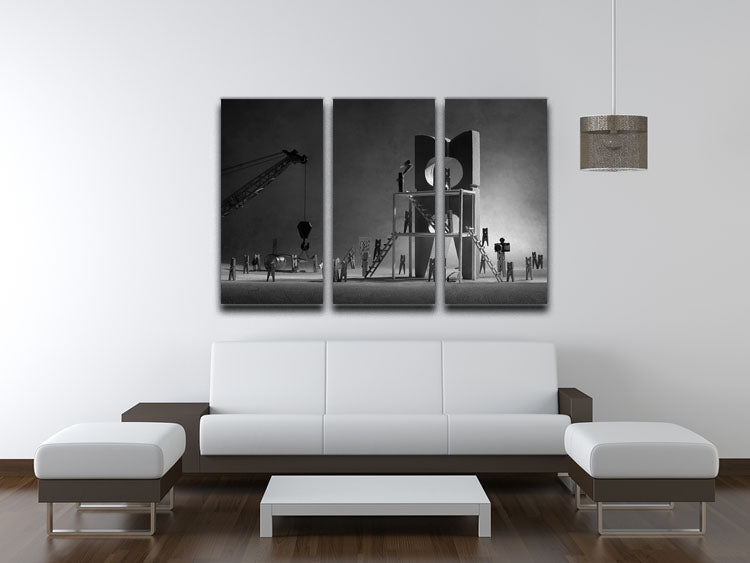 The Peg Construction Project 3 Split Panel Canvas Print - Canvas Art Rocks - 3