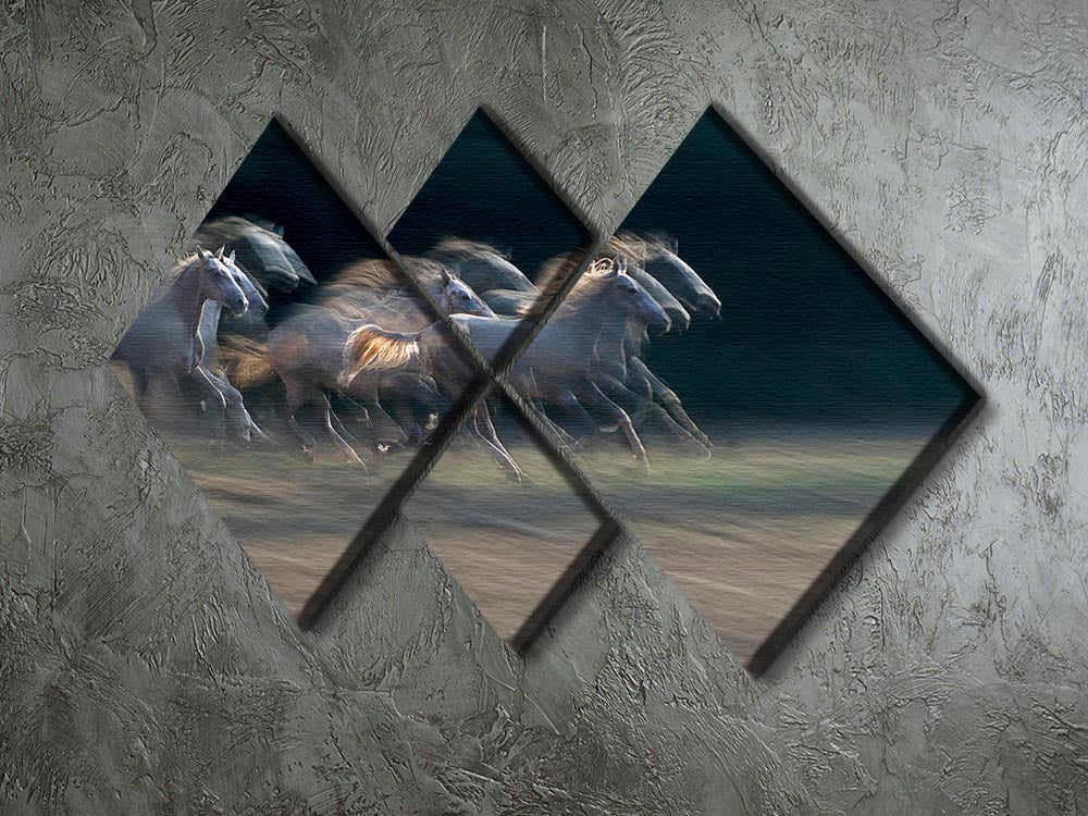 A Horses Gallop 4 Square Multi Panel Canvas - Canvas Art Rocks - 2