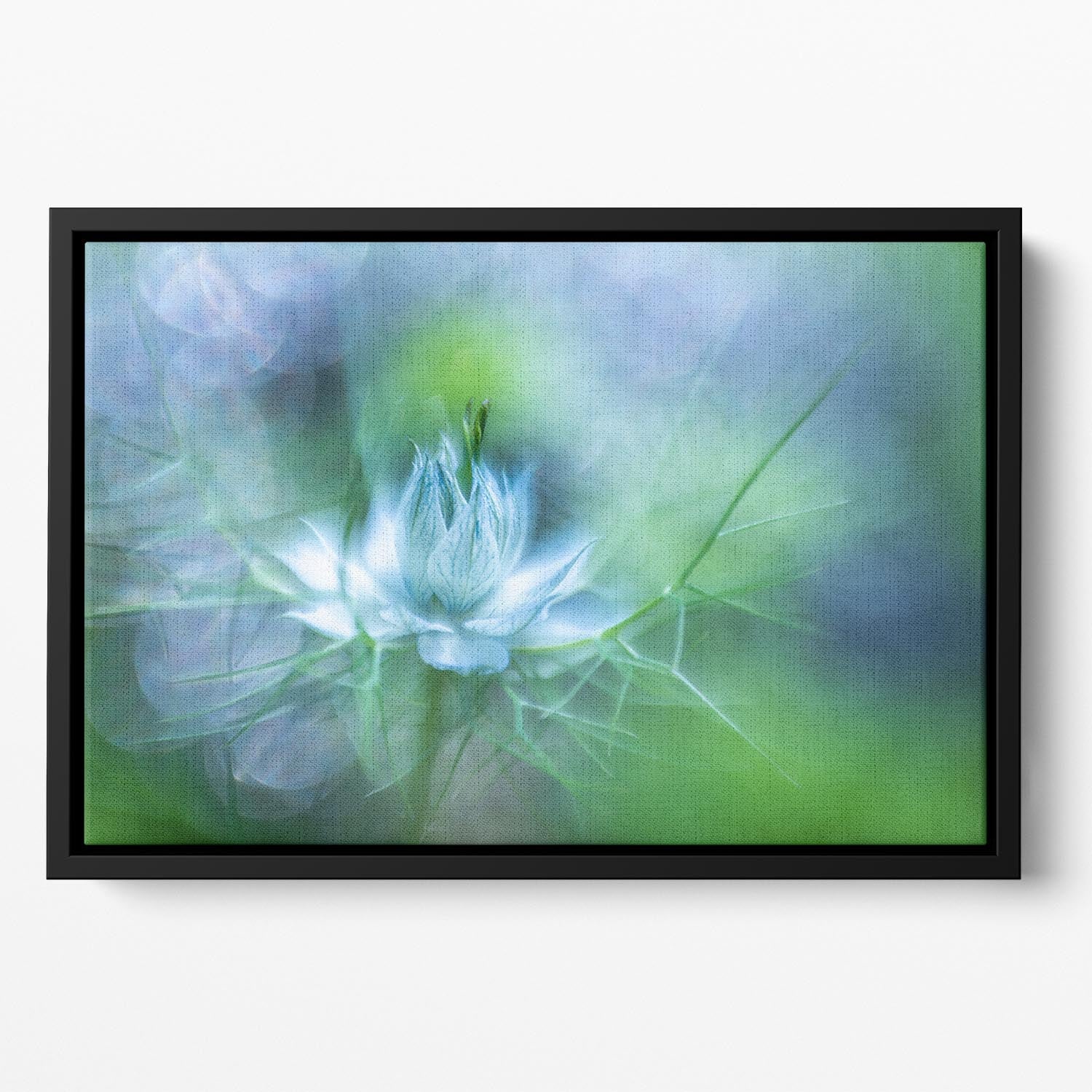 Blue Flower Floating Framed Canvas - Canvas Art Rocks - 2