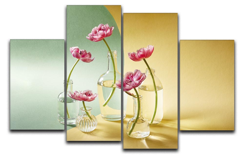 Five tulips 4 Split Panel Canvas - Canvas Art Rocks - 1